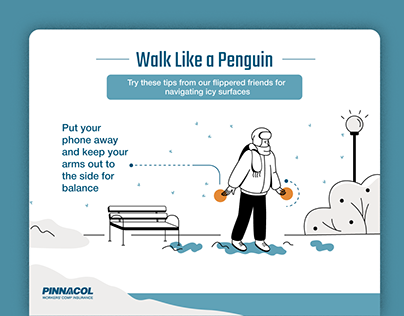 Infographics and Video Guide for Walk on ice in winter