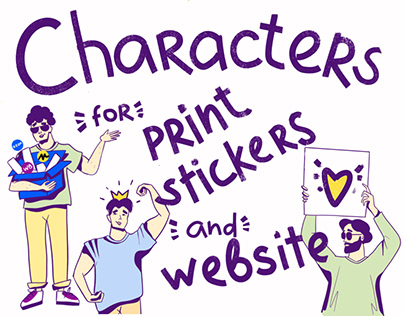 Characters design for the stickerpack and website