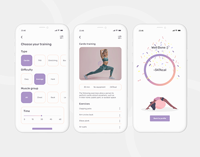 UX/UI design for Fitness mobile app