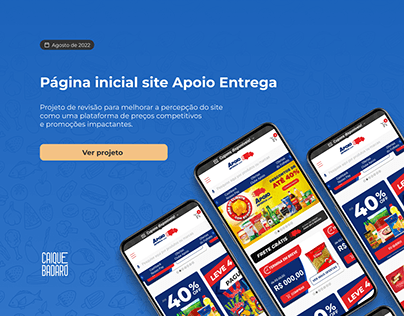 Página inicial site Apoio Entrega