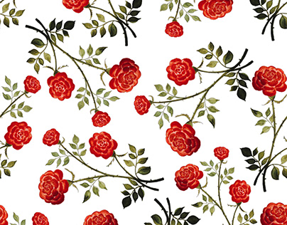 Red roses seamless patterns