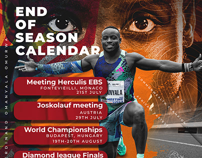 End of season calendar design for Ferdinand Omanyala