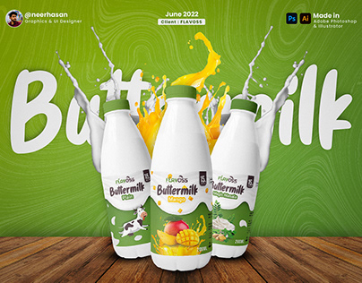 Label Design for Buttermilk Bottle