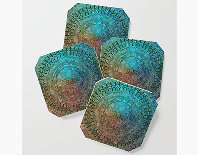 Cold Metal Flower Mandala Coasters