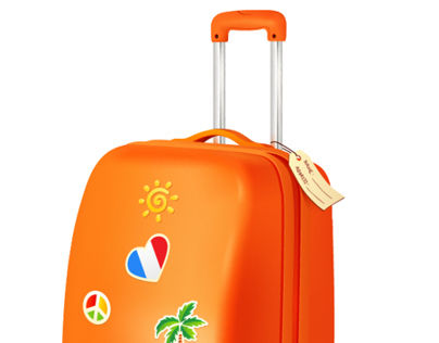 Traveller's suitcase, vector illustration