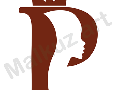 Elegant letter P Beauty Woman Luxury LOGO with a crown