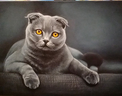 Картина маслом "Кот"
