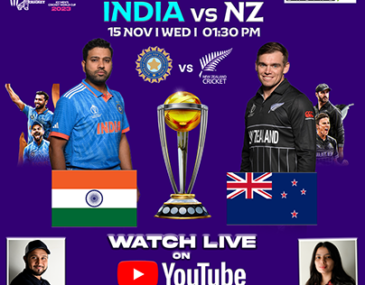 India vs Nz Social Media Post Design II CWC 2023