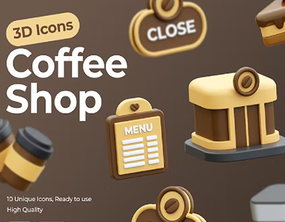 Coffee Shop 3D Icons