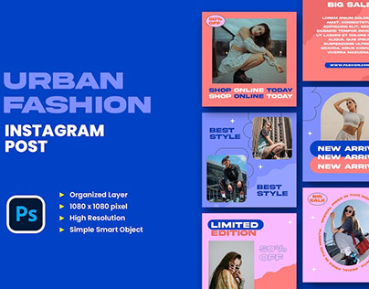 Urban Fashion Instagram Posts Template