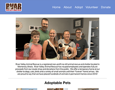 River Valley Animal Shelter Website Redesign