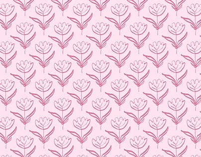 Loose style pink wildflower Pattern