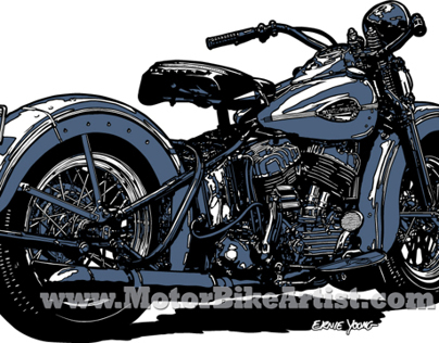 HARLEY DAVIDSON FLATHEAD vintage motorcycle vector art