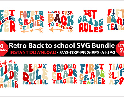 Retro Back to school SVG Bundle