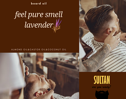 sultan beard oil and product packaging