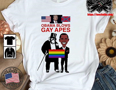 Original Donald Trump Obama Blows Gay Apes T-shirt