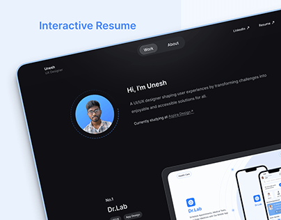Project thumbnail - Interactive Resume | Unesh G | UI/UX Designer