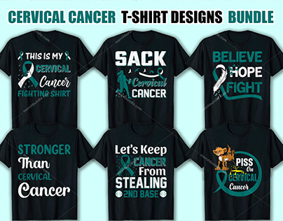 Cervical Cancer T-Shirt Designs Bundle.