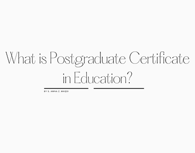 What is Postgraduate Certificate in Education?