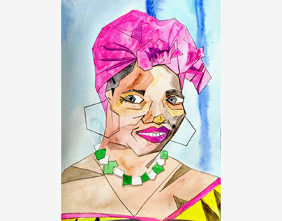 African American Woman Painting