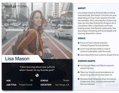 User Persona for Mobile App Case Study
