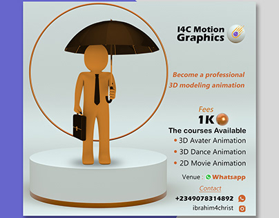 Flyer design for 'I4C MOTION GRAPHICS'