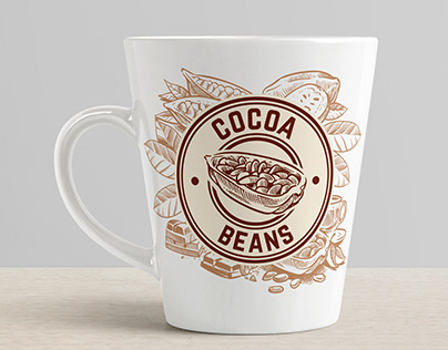 Hand drawn cacao beans. Vector Illustration