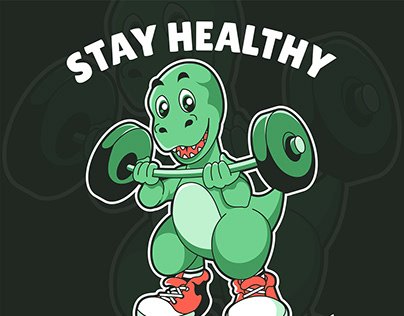 Stay Healthy Stay Wealthy - Mascot Design for T-Shirt
