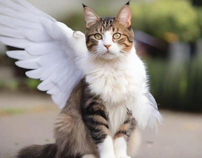 Angel Cats (A combination of Photoshop and photography)