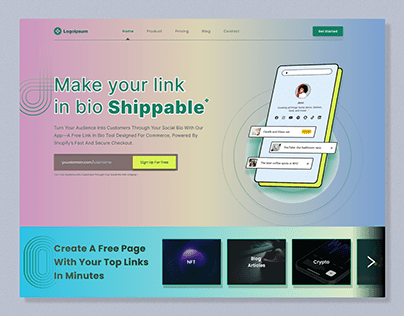 Shoppable App Landing Page Neobrutalism