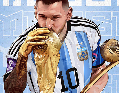 Messi World Cup Qatar 2022 vector art