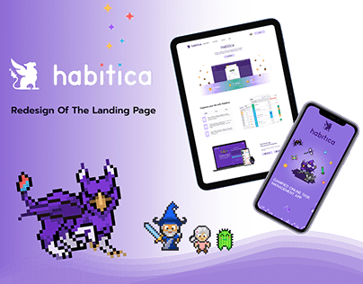 Habitica Gamified Task App. Redesign of Landing Page