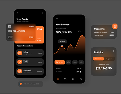 Dark UI for finance App