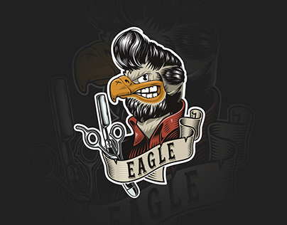 Logo Barbershop Eagle