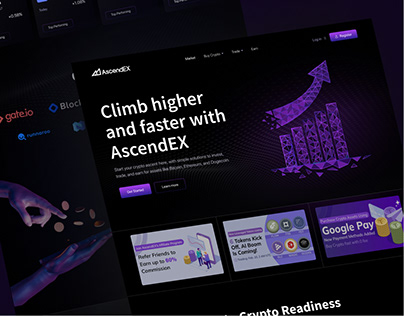 AscendEX - Cryptocurrency landing page Website Redesign