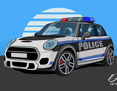 Mini Cooper Police Patrol Car