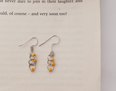 Yellow Pearl Handmade Earrings