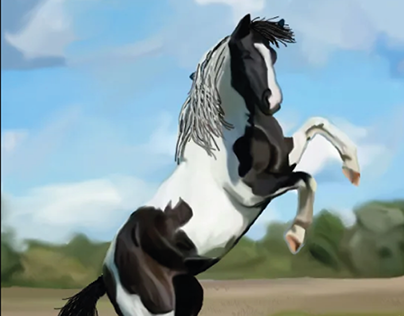 Ilustración de pintura de caballo realista