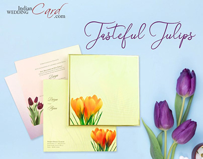 Tulip Theme Wedding Cards