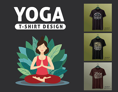 Yoga Typography T-shirt Design
