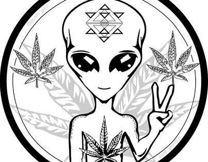 3"x3" Alien Sticker "We Smoke In Peace"