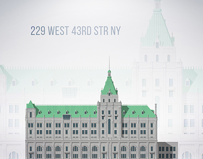 229 WEST 43RD STREET NYC - vector-graphic illustration