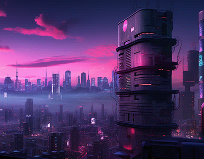 Futuristic Cyberpunk Night City Concept Art Renders