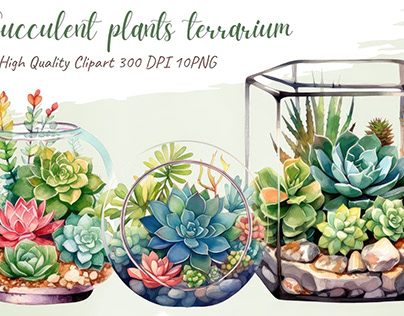 Succulent plants terrarium