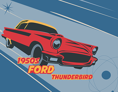 1950s Ford Thunderbird Advertisement Poster