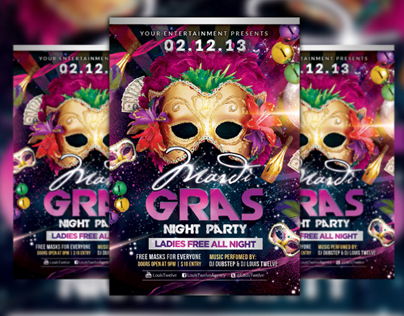 Mardi Gras / Carnival Party | Flyer + Fb Cover
