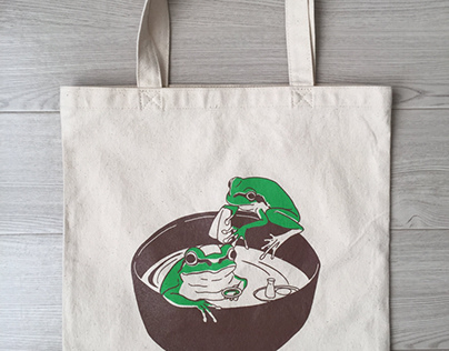 Tote bag of frogs