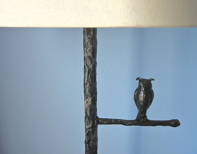 Cast Bronze Owl Standard lamp