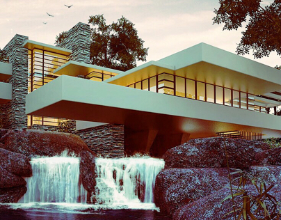 Fallingwater House by Frank L. Wright