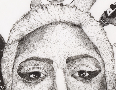 Lady Gaga ilustración análoga -DISE 2531